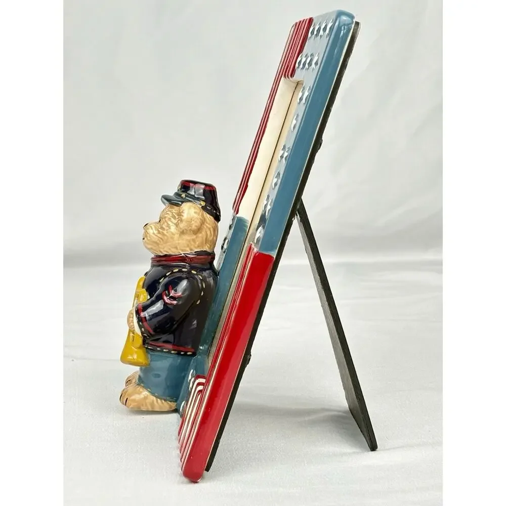 BOYDS BEARS Civil War Mason Ceramic Photo Frame 4x6 Collectible Vintage Decor